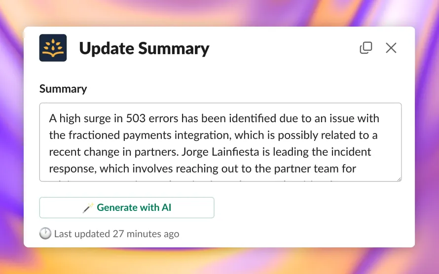 Ask Rootly AI feature