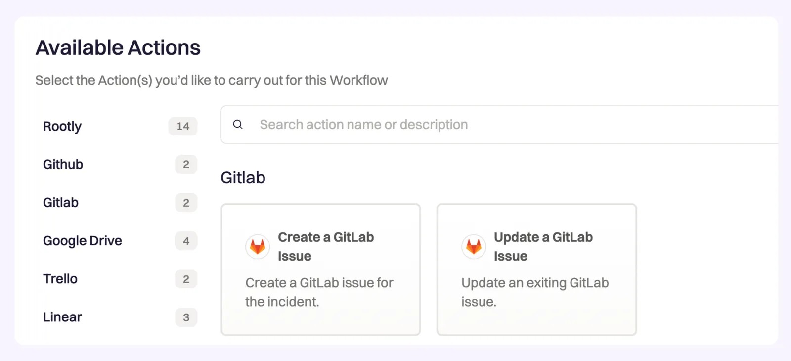 GitLab Workflow Actions