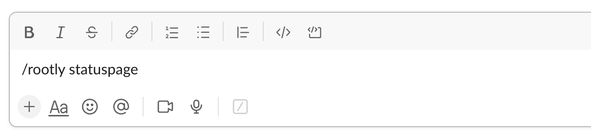 statuspage slack command