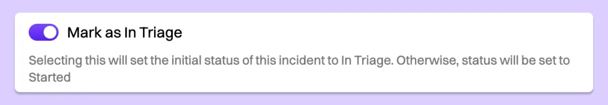 triage option in slack