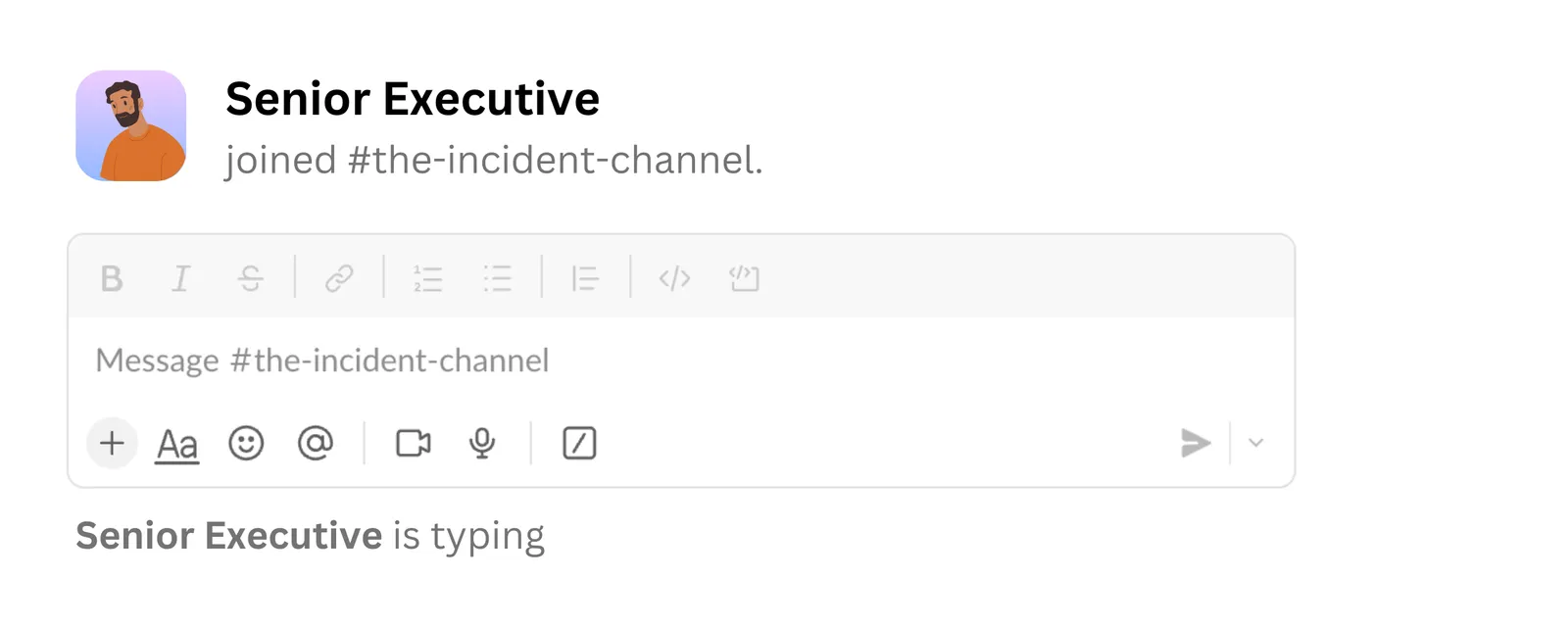 Senior exec slack screenshot