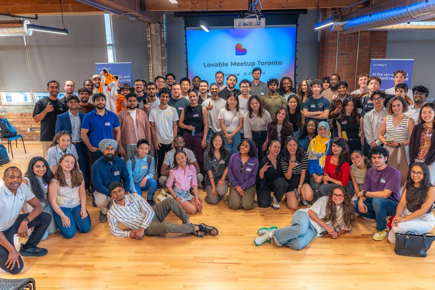 Community members posing together at Lovable (Toronto Meetup) (photo 9)
