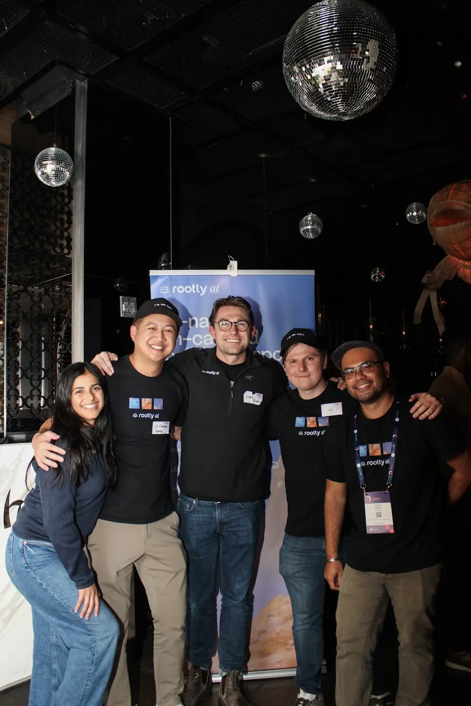 Community members posing together at LeadDev NYC Happy Hour (photo 10)