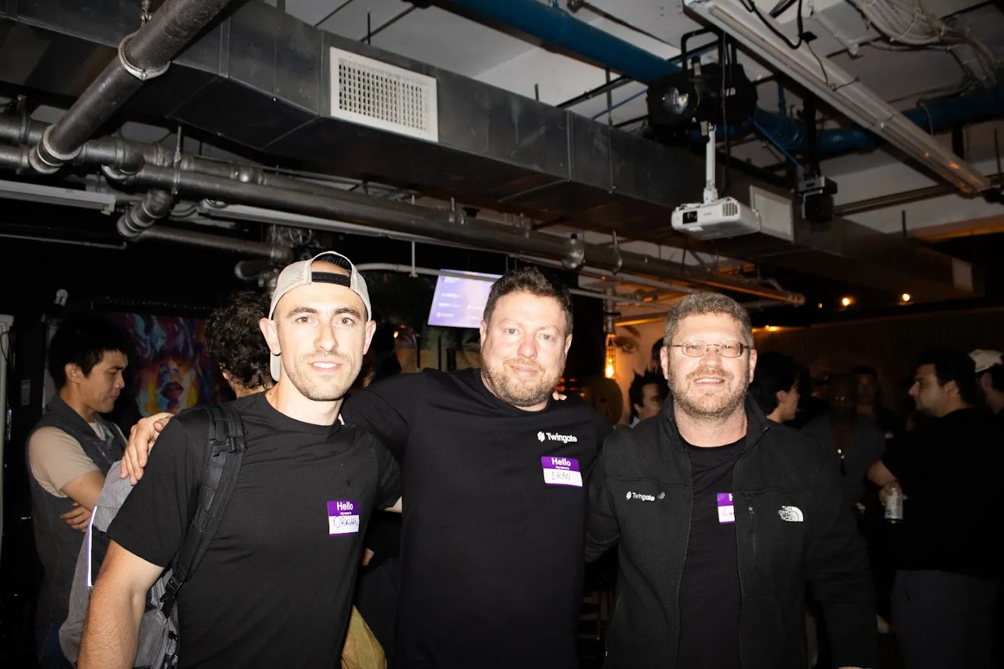 Guests posing together at the LeadDev NYC After-Hours gathering