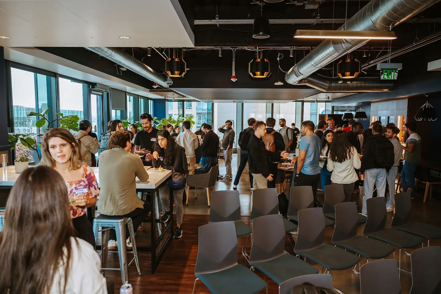 The audience gathered for the event at SF Rooftop Tech Mixer & Demo Night at SVB (photo 2)