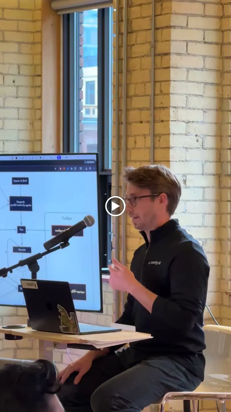 A speaker presenting to the community at Rootly x PostHog Demo Night (Toronto) (photo 2)