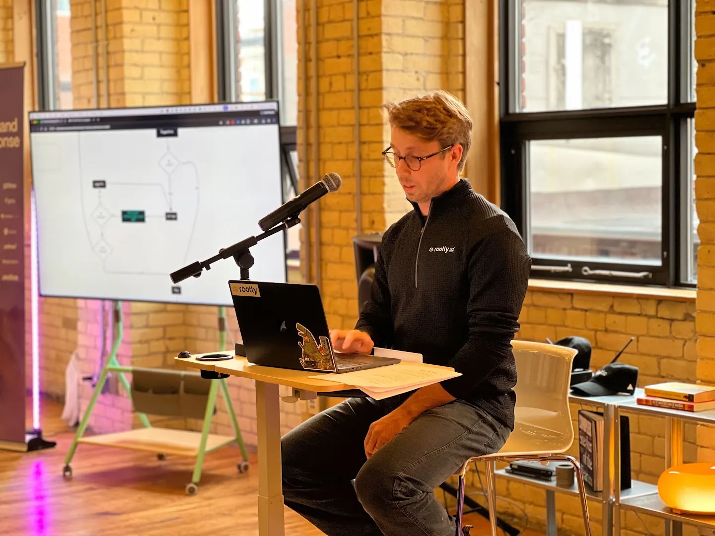 A speaker presenting to the community at Rootly x PostHog Demo Night (Toronto) (photo 3)