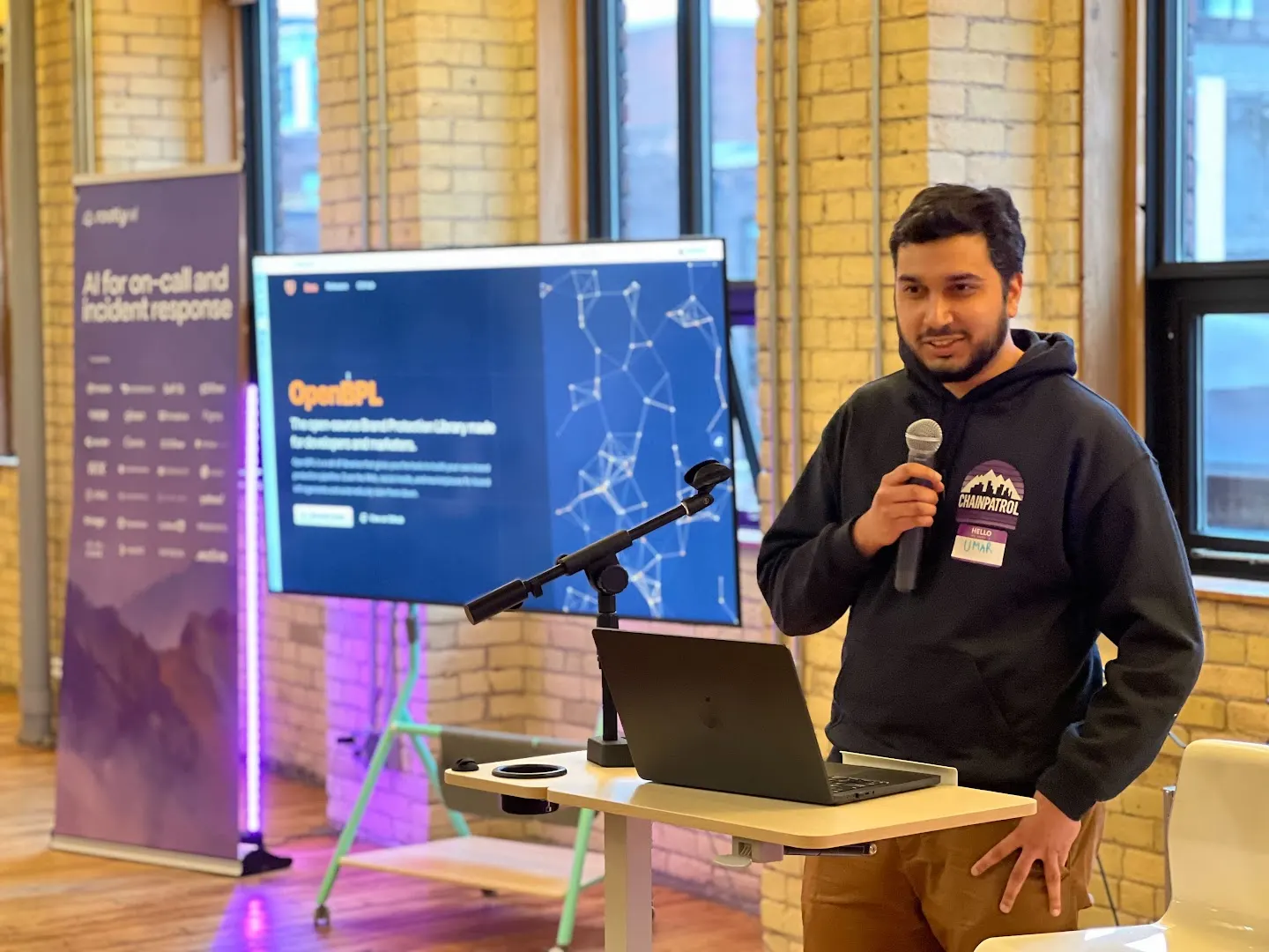 A speaker presenting to the community at Rootly x PostHog Demo Night (Toronto) (photo 6)