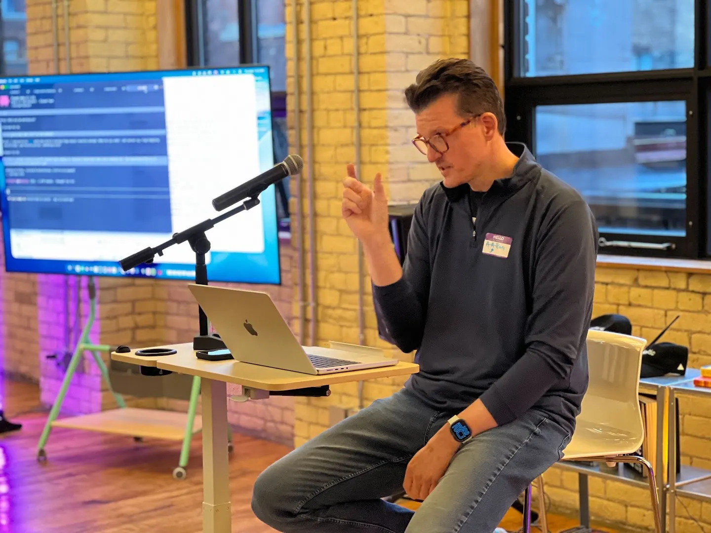 A speaker presenting to the community at Rootly x PostHog Demo Night (Toronto) (photo 7)
