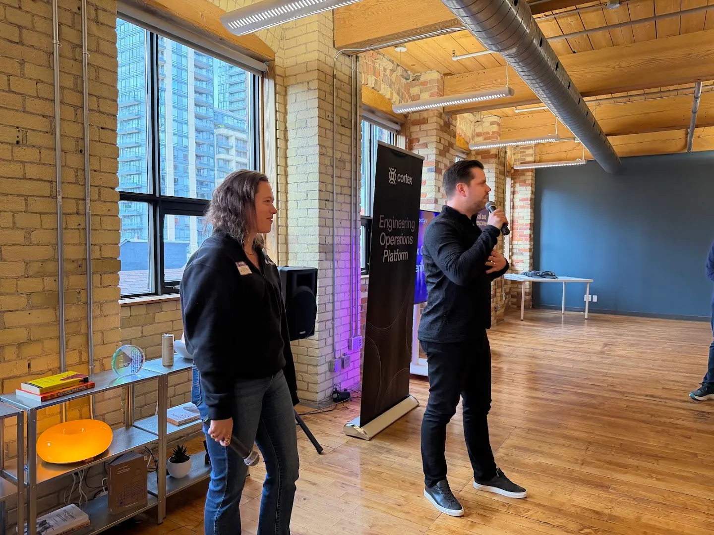 A speaker presenting to the community at Rootly AI x Cortex Engineering Mixer (Toronto) (photo 4)