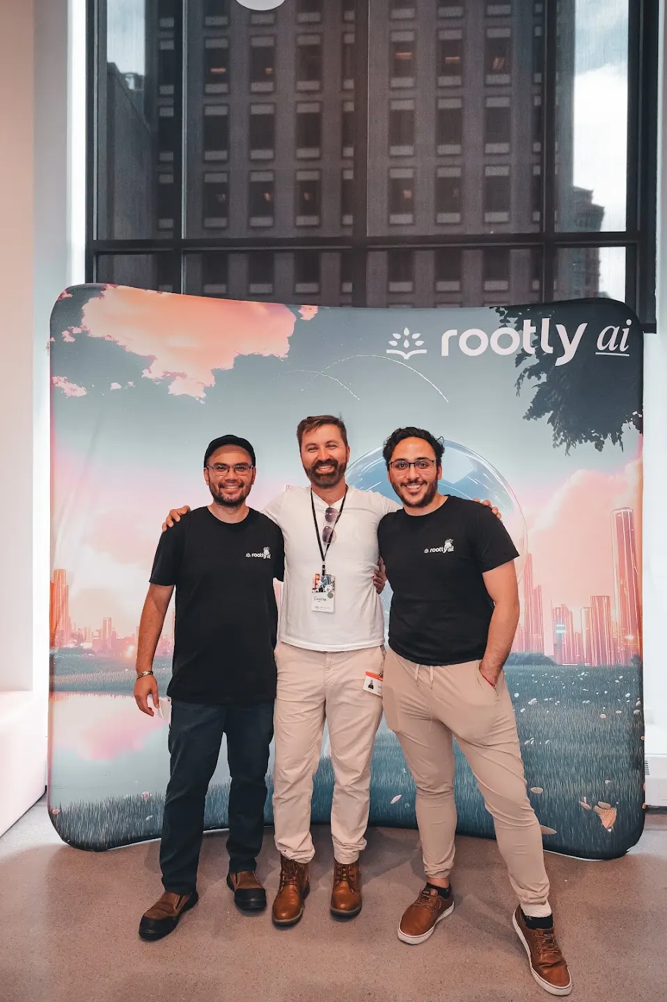 Community members posing together at Rootly AI Meetup @ AWS Builder Loft (photo 3)
