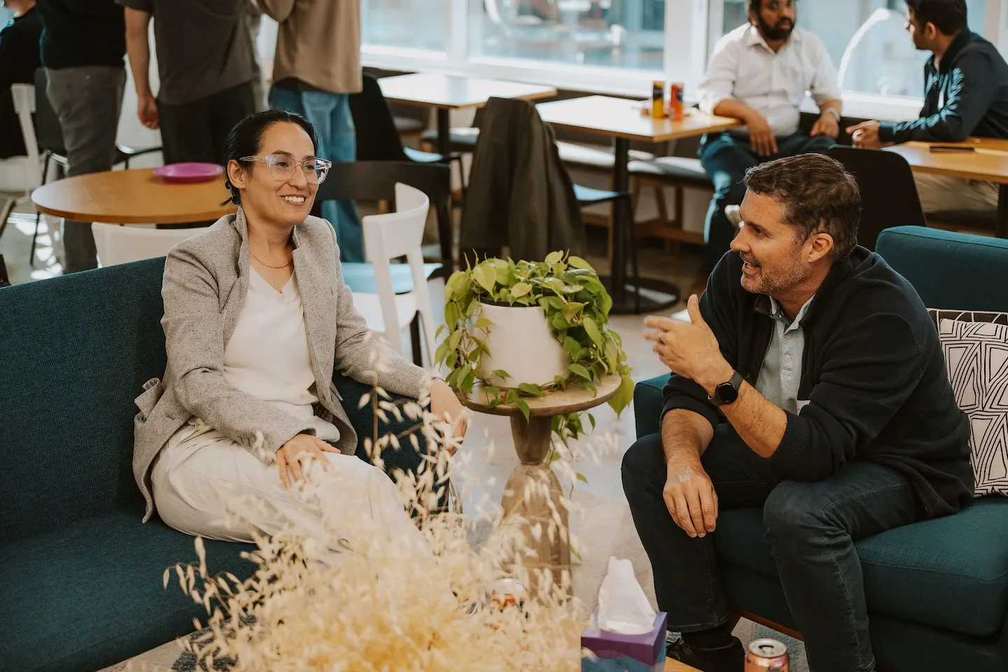Attendees chatting and connecting at Rootly Meet Up (SF) - Running AI at Enterprise Scale (photo 6)