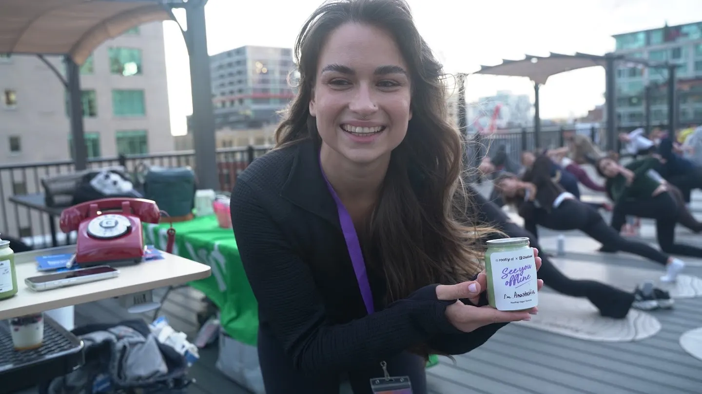 An attendee at the event at Rooftop yoga w Rootly x Chatbase (photo 7)