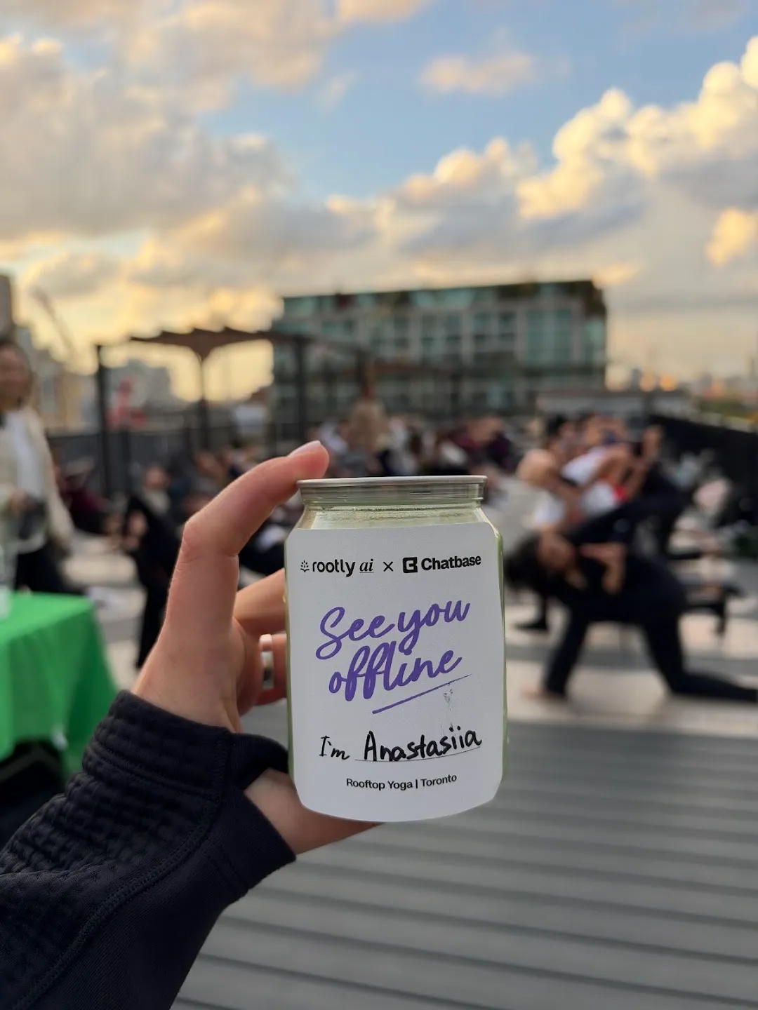 FLOJO drinks at the Toronto rooftop yoga gathering