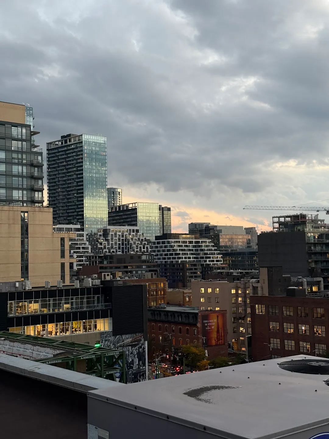 Clouds above the Toronto skyline seen from the rooftop