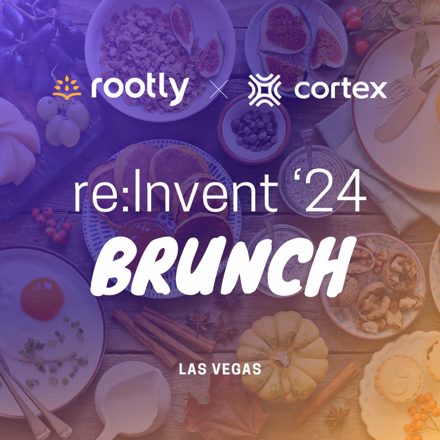 Rootly x Cortex AWS re:Invent Engineering Leaders Brunch event artwork