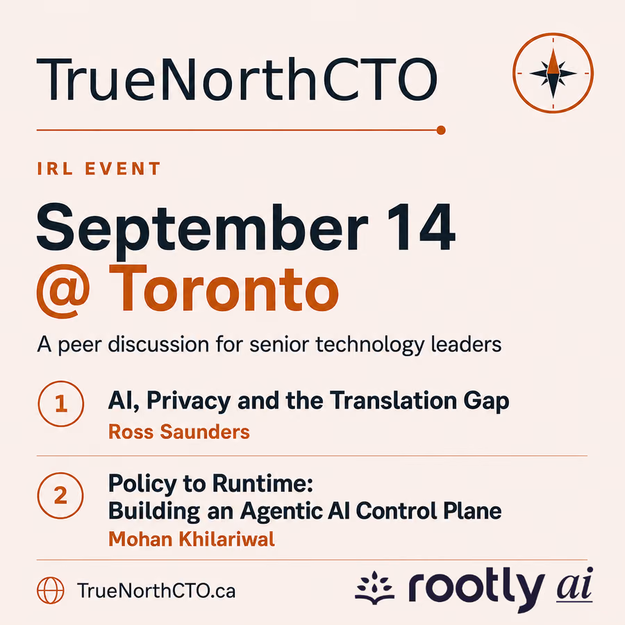 September 2026 TrueNorthCTO @ Rootly (Toronto) event artwork