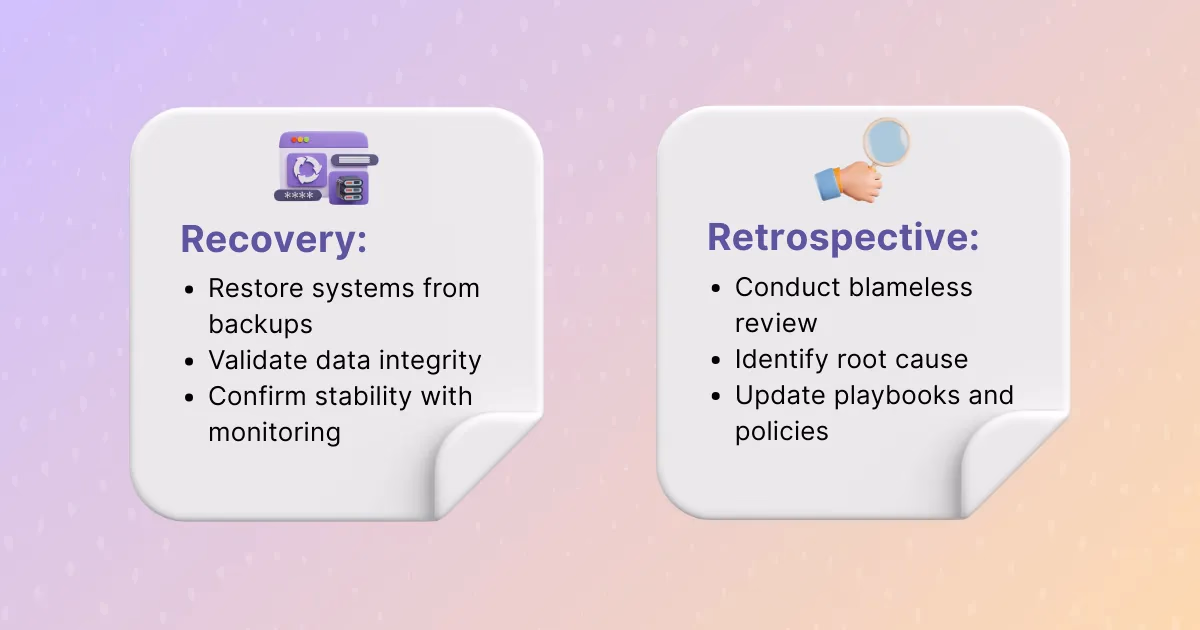 Illustration for “5. Restoring Trust Through Recovery & Retrospective Action”