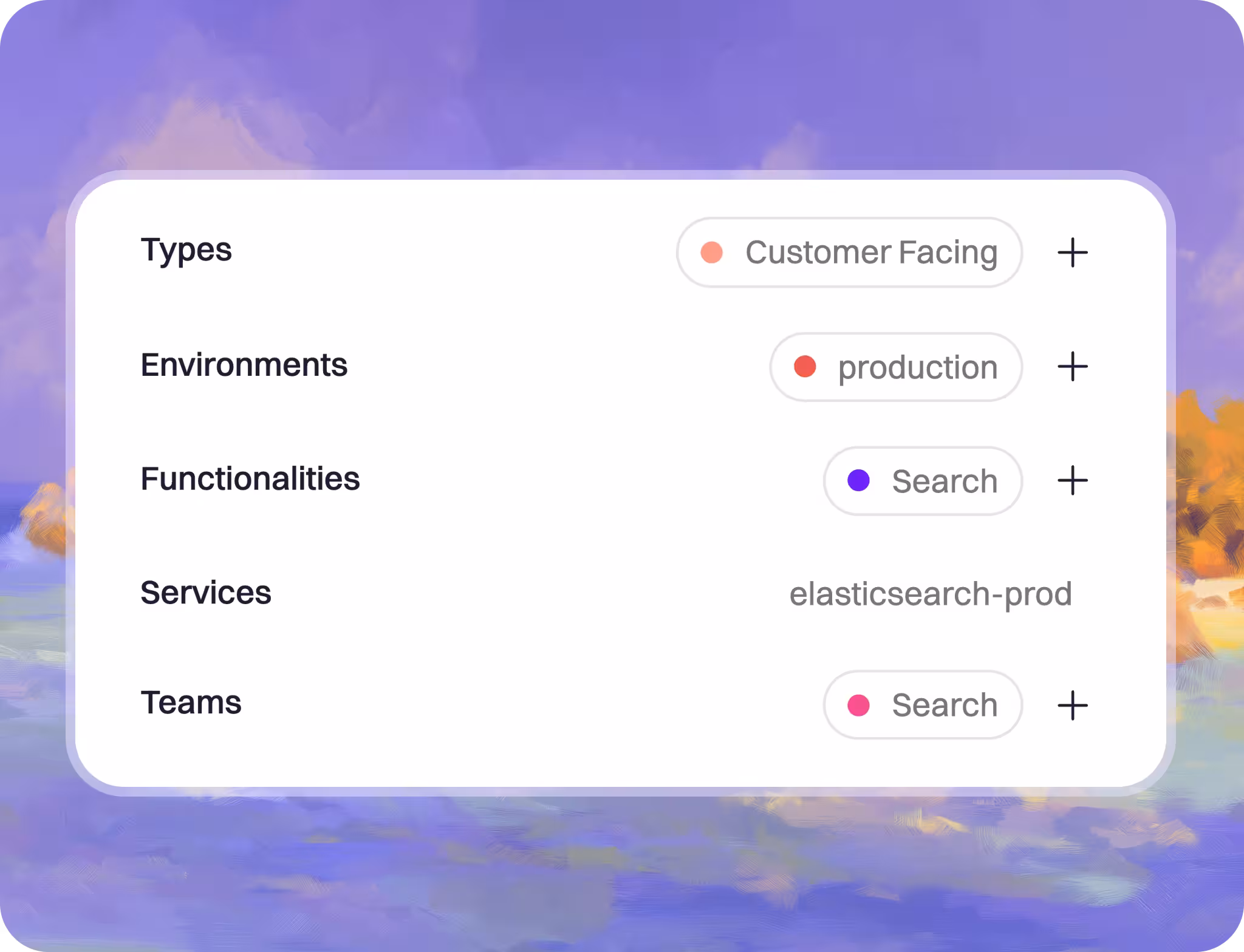 An incident record pre-populated with the affected service, its owning team, and linked runbooks