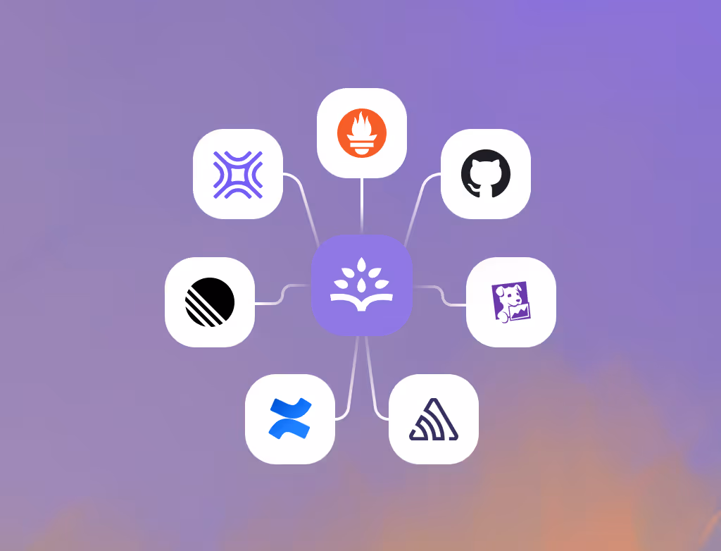 Rootly at the centre of a ring of connected tools including Prometheus and GitHub