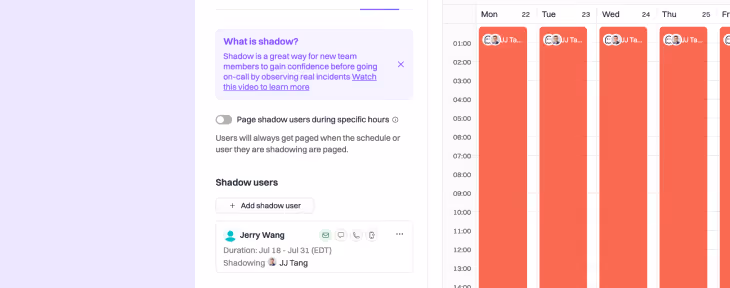 A shadow-rotation setting with a shadow responder added beside the primary week